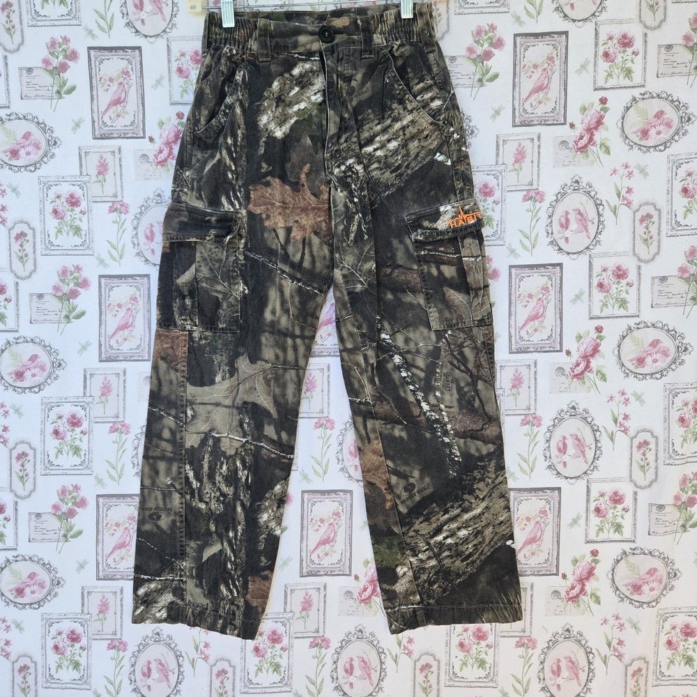 Habit Camo Cargo Pants Boys L 14-16 Hunting Fishing Mossy Oak Country Adjustable